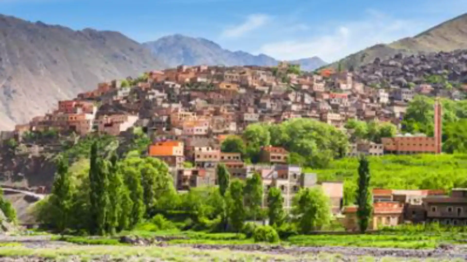Village of Imlil in the High Atlas Mountains of Morocco, captured during a Morocco Fun Tours mountain experience.