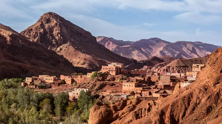 Fes to Marrakech Desert Tour 4 Days 5 Berber village in the Atlas Mountains along the 4 days desert tour from Fes to Marrakech.