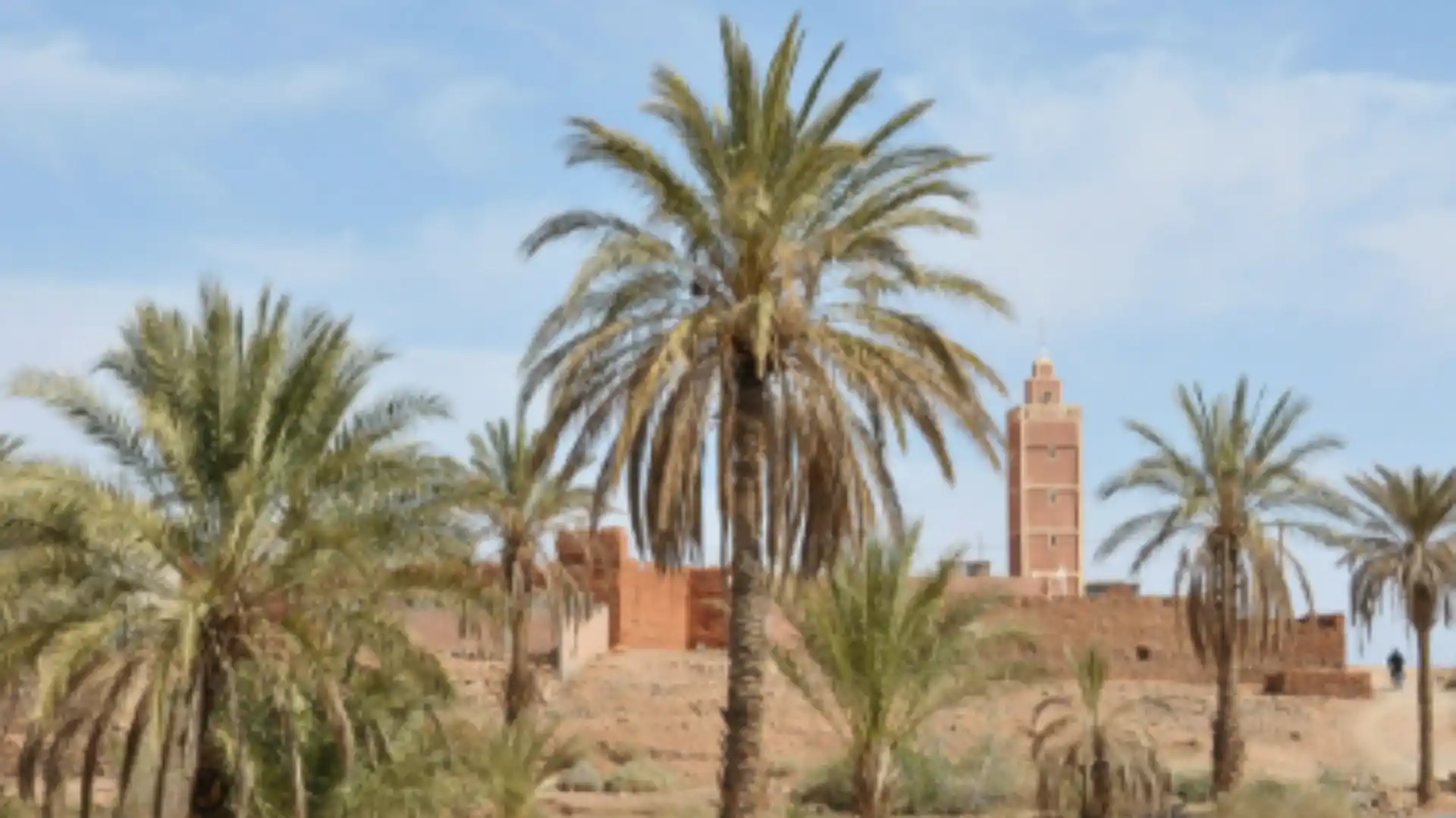 Gardens of the Mausoleum of Moulay Ali Cherif in Rissani, Morocco, featured on an 8 Day Morocco itinerary from Casablanca, honoring the Alaouite dynasty founder.