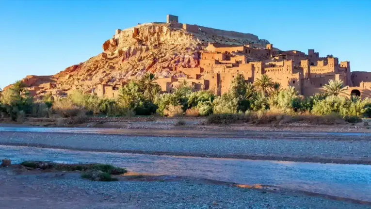 Morocco Itinerary 10 Days 12 Ksar of Aït Benhaddou, a historic fortified village along the Ounila River in the Atlas Mountains of Morocco.