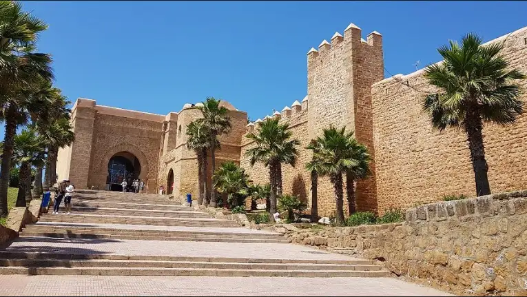Morocco Itinerary 10 Days 5 Interior of the Mausoleum of Mohammed V in Rabat, featuring ornate Moroccan craftsmanship and elegant traditional architectural details.