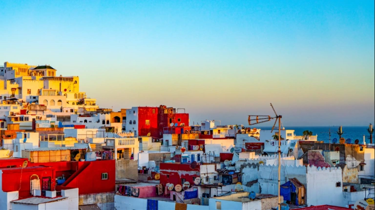 Morocco Itinerary 12 Days 34 Scenic coastal view of Tangier, Morocco, overlooking the Strait of Gibraltar during a Morocco Fun Tours experience