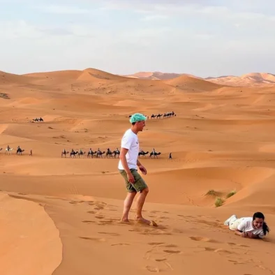 sahara camel trek sunset