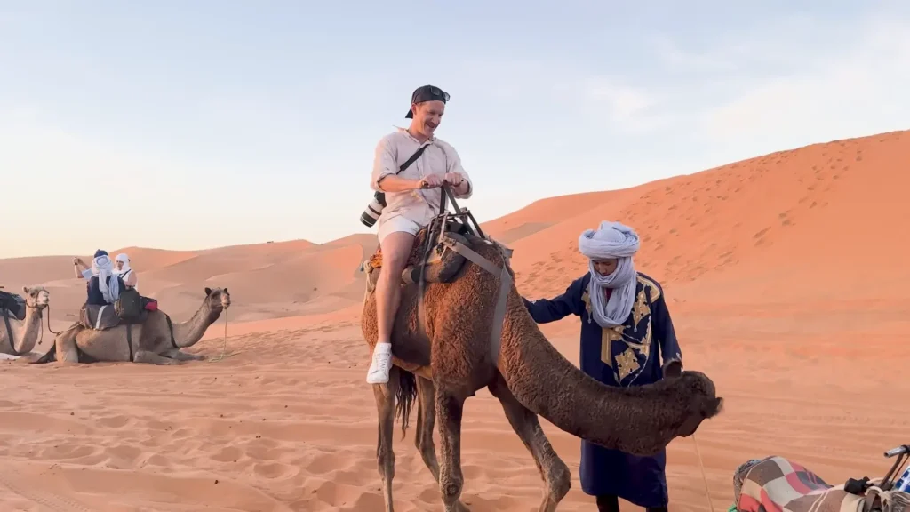 Where to Visit in Morocco for First Time: The Route That Fits Your Days 5 Camel trek over the Erg Chebbi dunes near Merzouga at sunset